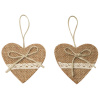Srdce na zavesenie jutové 7 cm, 2 ks