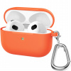 AppleKing silikónový obal s karabínou pre AirPods 3 - oranžový - možnosť vrátiť tovar ZADARMO do 30tich dní