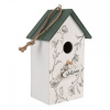 Clayre & Eef Zeleno-biela drevená vtáčia búdka s kvetmi Birdhouse - 15*10*22 cm - Clayre & Eef