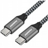 PremiumCord ku31cr05 USB-C ( USB 3.2 GEN 2, 3A, 60W, 20Gbit/s ) bavlněný oplet, 0,5m