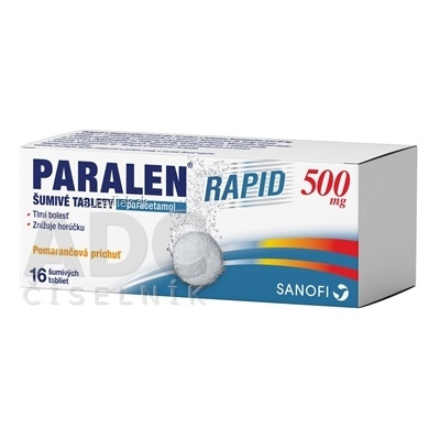 PARALEN RAPID 500 mg Pomarančová príchuť tbl eff (tuba PP) 1x16 ks, 3664798030822