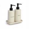 Zeller Keramické dávkovače mýdla a pleťového mléka BATH STYLE, 3 kusy