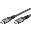 Kábel HDMI M/M 2m, Ultra High Speed+Eth, 8K@60Hz, HDMI 2.1, 48G, G pozl. konektor, čierny/sivý