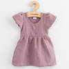 Dojčenské mušelínové šaty lavender 56 (0-3m) Fialová
