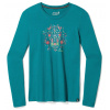 Dámske tričko s dlhým rukávom Smartwool W Floral Tundra Graphic Long Sleeve Tee Emerald green XS