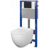 Cersanit AQUA 52 NÁDRŽ, WC MISA ZEN, DUROPLAST, Soft Close, Easy Off, TLAČIDLO CIRCLE čierna matná S701-523