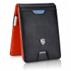 Peňaženka - Stevens Wallet Natural Leather Black, Orange FZM -01 - Unisex Product (Stevens Pánska kožená peňaženka Slim Clip Darček)