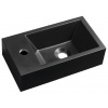 Sapho Small - Umývadielko 40x22 cm, bez prepadu, otvor na batériu vľavo, čierna AR400B