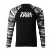 DRAGOWA Fit-T tričko s dlhým rukávom muscle army, metro 160g/m2 - 3XL