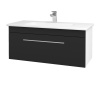 Dreja Umývadlová skrinka ASTON SZZ 100 - N01 Biela lesk / Úchytka T02 / L03 Antracit vysoký lesk