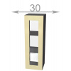 Casarredo Capri W3092G, kuchynská vysoká vitrína š.30, korpus grafit, dvierka dub craft zlatý