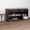Lavica na topánky s vankúšom sivá 104x30x49 cm drevotrieska-ForU-326752