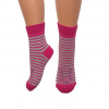 Ponožky bavlnené pruhované so zajačikom 2232 cyklámenová 32 - 34 EU /10-12Y/