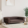 vidaXL Pelech pre psa hnedý 95x55x30 cm umelá koža - Hnedá - 75418-30017