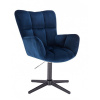 LuxuryForm DESIGN Kozmetické kreslo AURORA VELUR na čiernom kríži - modré