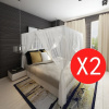 Moskytiéra nad posteľ s 3 otvormi, štvorcová 2 ks-ForU-50264