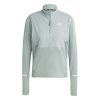 adidas Women's Ultimate High Visibility Half Zip Performance Tracksuit Top Silver Green 6 (XXS)