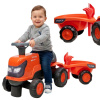 FALK Traktor Kubota Orange s prívesom Tiché kolesá + acc.1-3 rokov