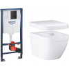 Set WC misa Grohe Euro Ceramic 3920600H, podomietkový konšrukcia so splachovacím tlačidlom Grohe Solido 38811KF0, 39331001