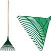 Strend Pro Garden 211156 R122.WH hrábě na listí, 22 zubů, 49 cm, vějíř, plast, dřevěná násada 1300 mm