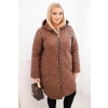 Legínovo Dámska zimná prešívaná bunda Plus Size s kapucňou v odtieni ťavej farby Farba: Čokoláda, Veľkosť: UNI