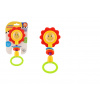 Teddies Hrkalka/hryzátko kvetina plast 8x19cm na karte 3m+