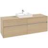 VILLEROY & BOCH Collaro závesná skrinka pod umývadlo na dosku (umývadlo v strede), 4 zásuvky, 1600 x 500 x 548 mm, Nordic Oak, C07700VJ