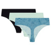 Dámske tangá Under Armour Pure Stretch No Show Thong - Print 3Pack Enamel Blue M