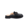 Shelvt Black low-heeled eco-leather flip-flops čierna | krémová 36 Shelvt 0000296791477