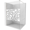 Mexen Kioto sprchová stena Walk-in 140 x 200 cm, biely vzor 8 mm, brúsený nikel - 800-140-101-97-85