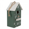 Clayre & Eef Bielo-zelená drevená vtáčia búdka s kvetmi Birdhouse - 15*10*22 cm - Clayre & Eef