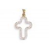 Zlatý prívesok - krížik s krištáľmi