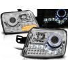 FIAT PANDA 03-12 - predné chrom svetlá ANGEL EYES s LED svietením a LED smerovky