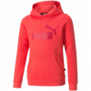 Mikina - Puma Detská mikina veľkosti 164 s dlhým rukávom (Logo Puma Ess Hoodie Fl Czerwona pre deti)