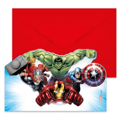 Procos Avengers pozvánky s obálkou 6ks FSC®