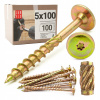 Tesárske skrutky 5x100 TORX s tanierovou hlavou, 100ks