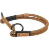 BE NORDIC okrúhly polosťahovací kožený obojok, hnedá L-XL: 55 cm / Ř 10 mm
