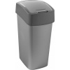 Odpadkový kôš s výklopným vekom, na triedenie odpadu, plastový, 50 l, CURVER, sivá/šedá