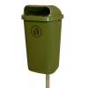 PROFIBA s.r.o. Vonkajší kôš Dino vrátane stĺpika a antracitové schránky typu UNI na vrecká, tmavo zelená
