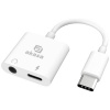 Akasa USB-C®, audio adaptér [1x USB-C® - 1x slúchadlá (3,5 mm jack), USB-C® zásuvka (nabíjanie)] AK-CBCA30-08WH s nabíjacou zásuvkou; AK-CBCA30-08WH
