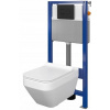 Cersanit AQUA 52 NÁDRŽ, WC MISA CREA, DUROPLAST, Soft Close, Easy Off, TLAČIDLO ACCENTO čierna matná S701-524