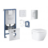 Grohe Rapid SLX - Set predstenovej inštalácie, klozetu, dosky SoftClose, tlačidla Skate Cosmopolitan a súpravy na vhadzovanie tabliet, matný chróm SANI11BB2130