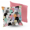 Vankúš - Cushion Velor Cats 5Made 50x50 cm (Cushion Velor Cats 5Made 50x50 cm)