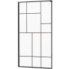 MEXEN - KIOTO walk-in 100x200 cm 8mm čierne vzor -2 samostatné sklo 800-100-000-00-78