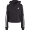 adidas Essentials 3-Stripes French Terry Crop Hoodie W IC8767 (190251) Black L
