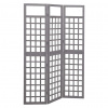 vidaXL Deliaca stena/mriežka, 3 panely, jedľový masív, sivá 121x180 cm - Sivá - 119521-66174