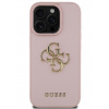 Guess PU Grained 4G Metal Logo Zadný Kryt pre iPhone 16 Pro Max Ružová