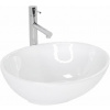 REA Sofia keramické oválne umývadlo na dosku 41x34,5 cm Biele lesklé U0133 REA-U0133
