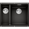 Blanco Subline 340/160-U, silgranitový drez pod pracovnú dosku 555x460x190 mm, drez vpravo, 1,5-komorový, čierna, BLA-525986