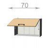 Casarredo Capri W7046, kuchynská vysoká výklopná skrinka š.70, korpus grafit, dvierka dub craft zlatý